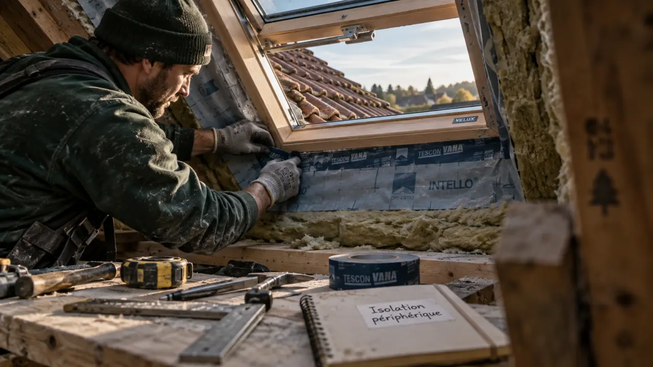 Fenêtre de toit VELUX avec isolation thermique périphérique et pare-vapeur