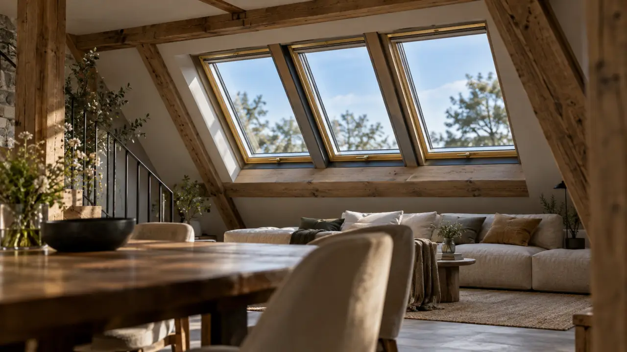 verriere velux 3en1, vue intérieure sous combles